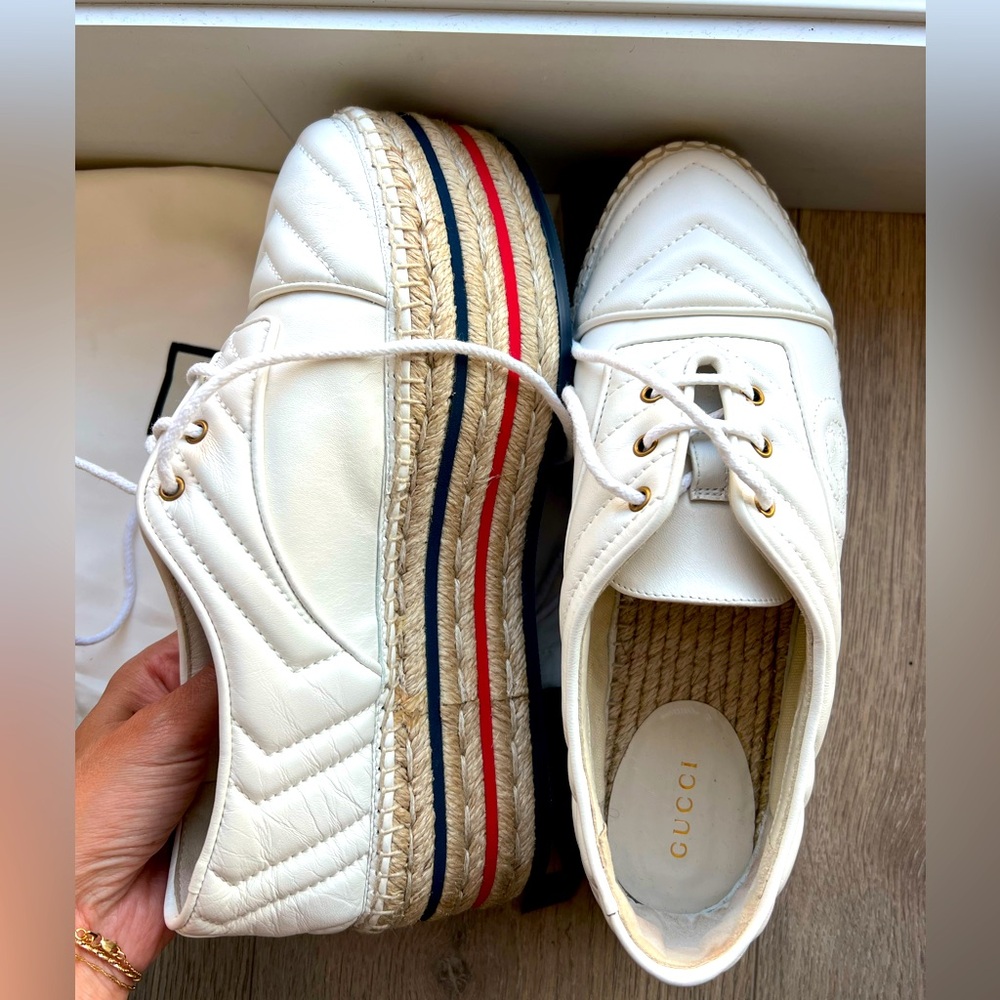 NWOT Gucci Charlotte lace-up platform espadrilles